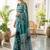 Sea green printed  cotton sarees blouse