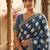Blue printed bandhani sarees