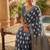 Blue printed bandhani sarees