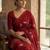 Maroon printed sarees with blouse piece