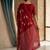 Maroon printed sarees with blouse piece