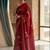 Maroon printed sarees with blouse piece