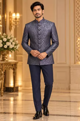 Blue jodhpuri bandhgala ethnic wear