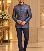 Blue jodhpuri bandhgala ethnic wear