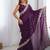 Purple shimmer chiffon sequence embroideried border blouse piece & sarees