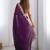 Purple shimmer chiffon sequence embroideried border blouse piece & sarees