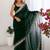 Green shimmer chiffon sequence embroideried border blouse piece & sarees