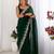 Green shimmer chiffon sequence embroideried border blouse piece & sarees