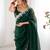 Green shimmer chiffon sequence embroideried border blouse piece & sarees