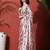 Off white ready to wear satin floral digital printed saree