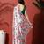 Off white ready to wear satin floral digital printed saree