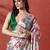 Off white ready to wear satin floral digital printed saree