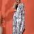 White embellished floral printed digital printed satin saree with blouse piece