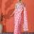 Red embellished floral printed digital printed satin saree with blouse piece