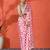 Red embellished floral printed digital printed satin saree with blouse piece