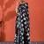 Black embellished abstract printed digital printed satin saree with blouse piece