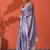 Lavender embellished floral printed digital printed satin saree with blouse piece