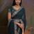 Teal georgette sequinned embellished saree