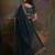 Teal georgette sequinned embellished saree