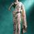 White printed mirror work saree with blouse