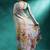 White printed mirror work saree with blouse