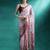 Pink floral printed & embroidered gotta patti saree