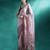Pink floral printed & embroidered gotta patti saree