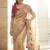 Beige embellished embroidered sequinned sarees with unstitched blouse piece