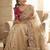 Beige embellished embroidered sequinned sarees with unstitched blouse piece