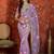 Lavender floral embroidered  georgette saree