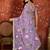 Lavender floral embroidered  georgette saree