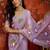 Lavender floral embroidered  georgette saree