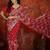Red bandhani embroidered  georgette saree