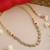 Gold plated kundan white beaded choker necklace