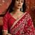 Red bandhani embroidered  georgette saree