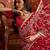 Red bandhani embroidered  georgette saree