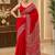 Red ethnic motifs mirror work saree