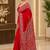 Red ethnic motifs mirror work saree