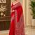 Red ethnic motifs mirror work saree