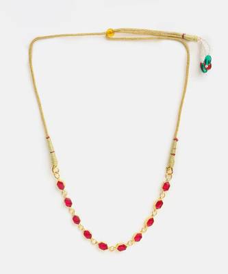Gold plated kundan ruby red oval stones choker necklace 2