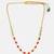 Gold plated kundan ruby red oval stones choker necklace
