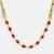 Gold plated kundan ruby red oval stones choker necklace