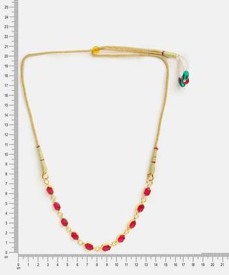 Gold plated kundan ruby red oval stones choker necklace 4