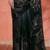Grey floral printed satin saree with unstitched blouse