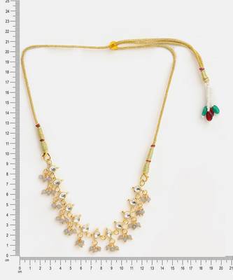 Gold plated kundan grey beaded choker necklace 5