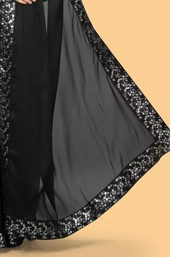 Black black sequinned  georgette sungudi saree