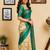 Multicolor teal printed chanderi cotton ready to wear saree