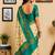 Multicolor teal printed chanderi cotton ready to wear saree