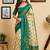 Multicolor teal printed chanderi cotton ready to wear saree