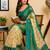 Multicolor teal printed chanderi cotton ready to wear saree